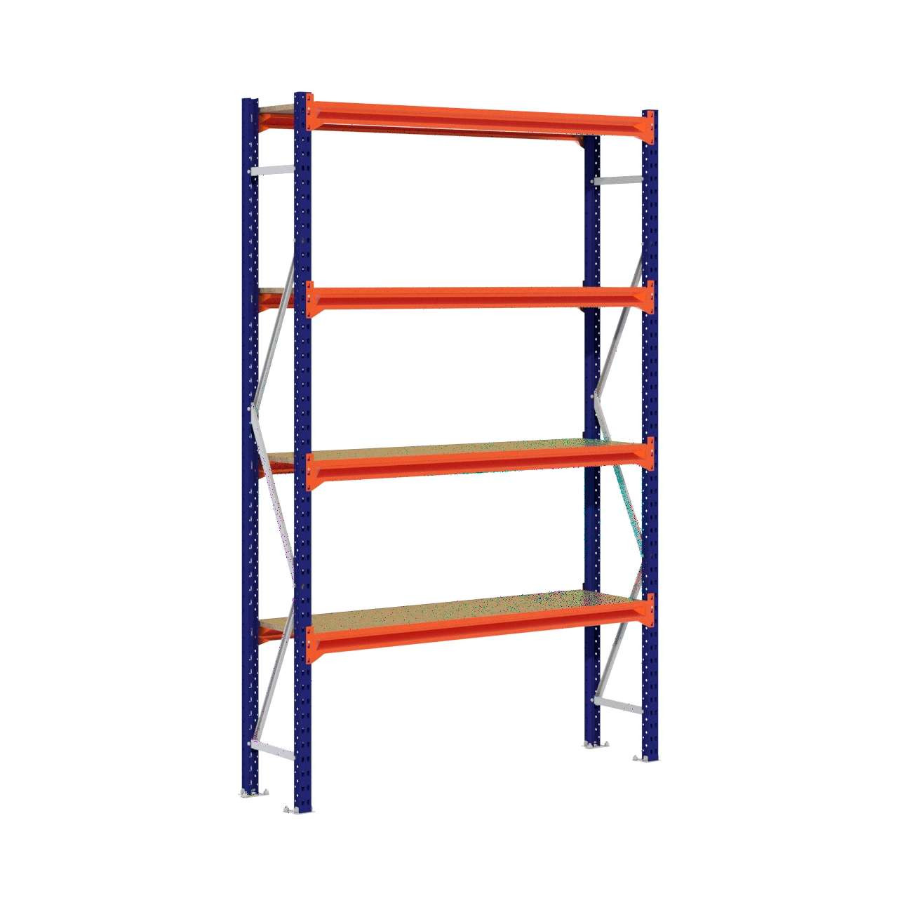 Grootvakstelling 2.500 mm x 1.600 mm x 400 mm (HxLxD) - 4 niveaus