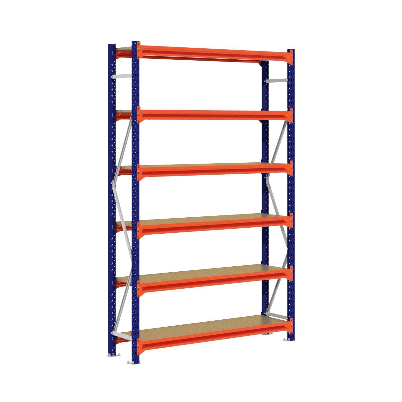 Grootvakstelling 2.500 mm x 1.600 mm x 400 mm (HxLxD) - 6 niveaus