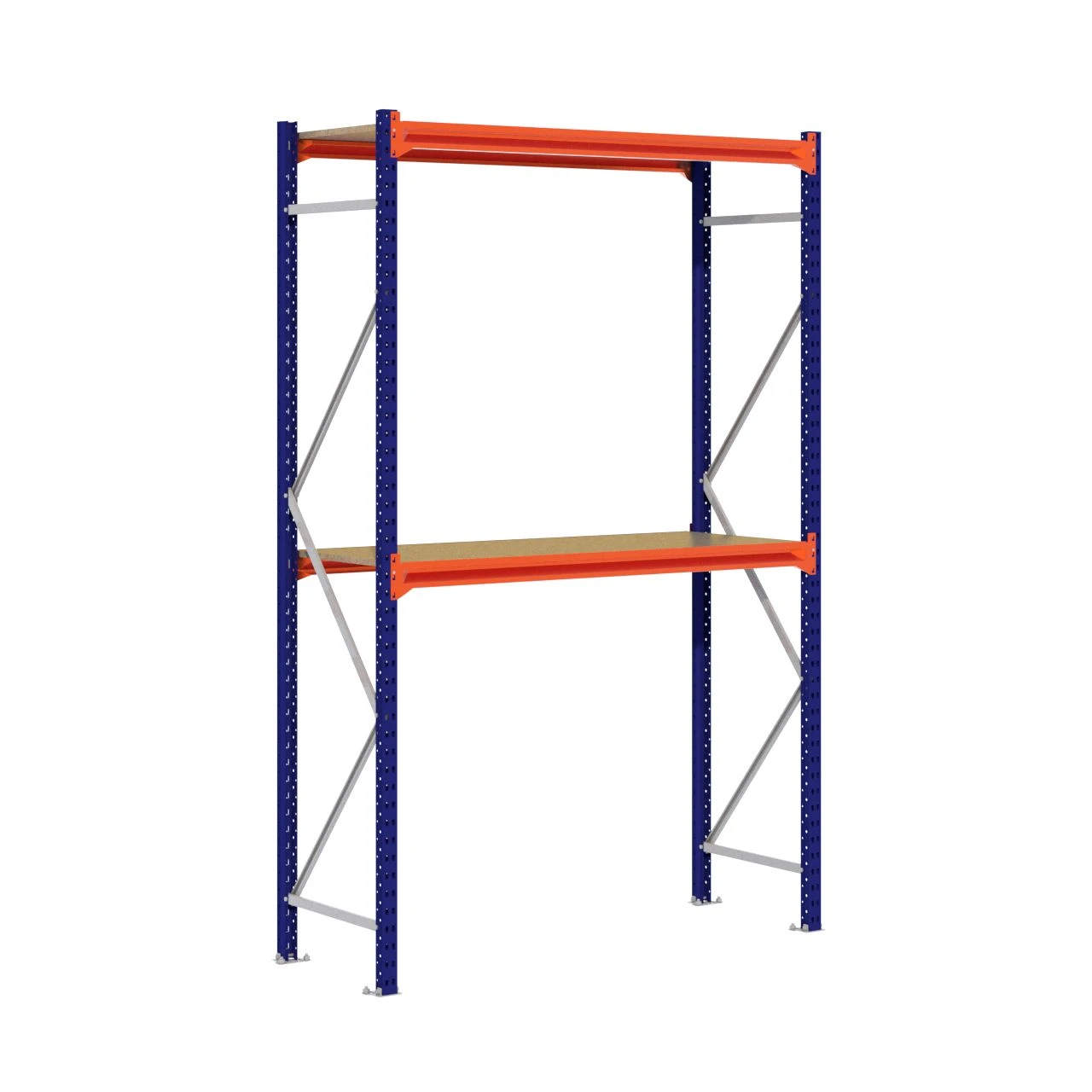 Grootvakstelling 2.500 mm x 1.600 mm x 600 mm (HxLxD) - 2 niveaus