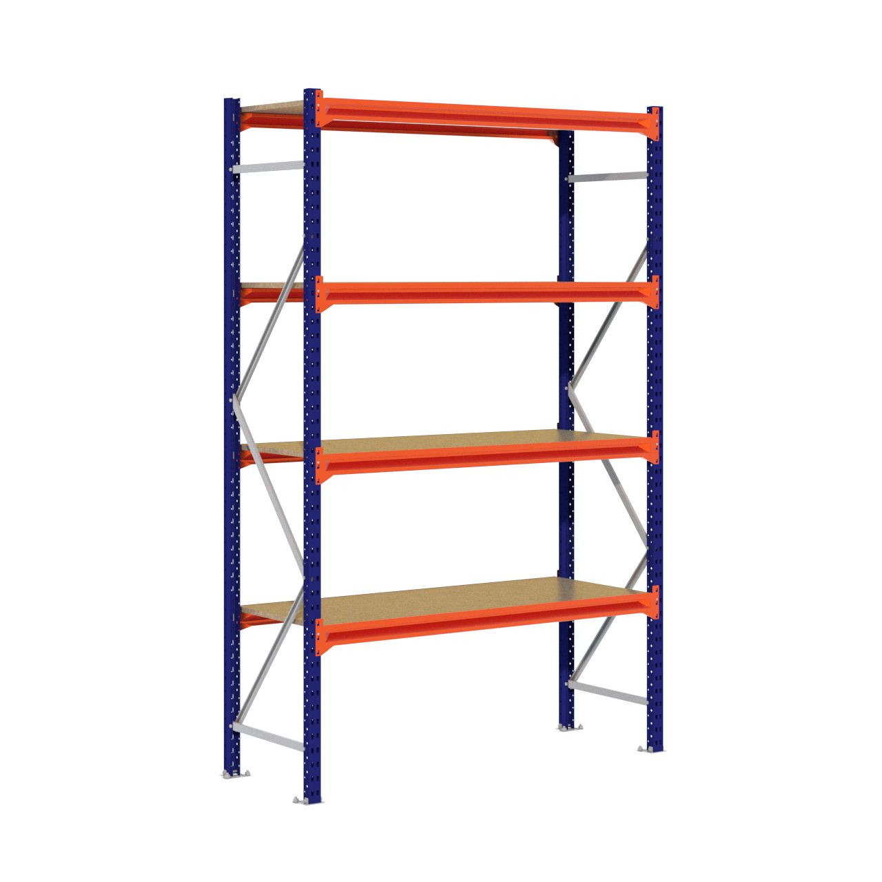 Grootvakstelling 2.500 mm x 1.600 mm x 600 mm (HxLxD) - 4 niveaus
