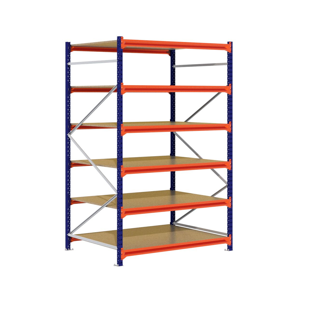 Grootvakstelling 2.500 mm x 1.600 mm x 1.200 mm (HxLxD) - 6 niveaus