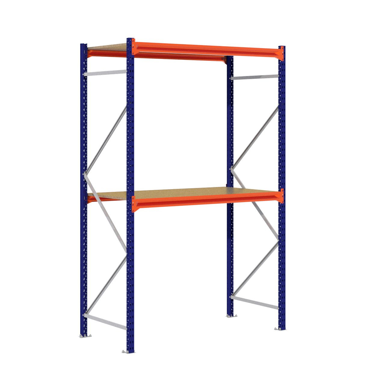 Grootvakstelling 2.500 mm x 1.600 mm x 800 mm (HxLxD) - 2 niveaus