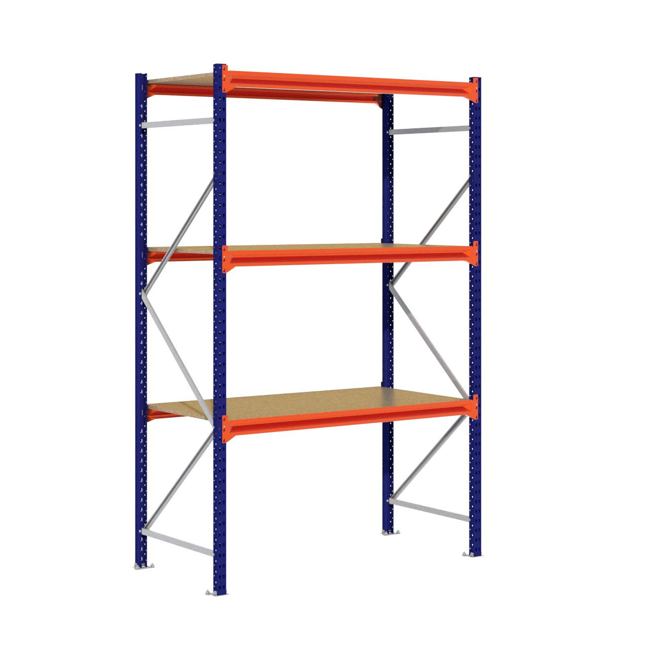 Grootvakstelling 2.500 mm x 1.600 mm x 800 mm (HxLxD) - 3 niveaus
