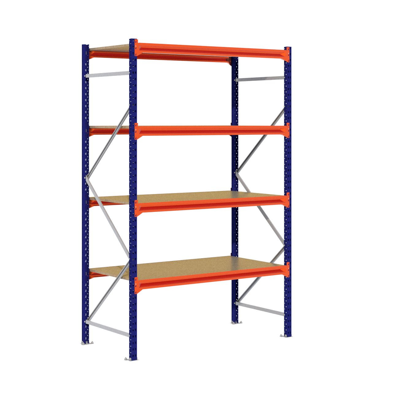 Grootvakstelling 2.500 mm x 1.600 mm x 800 mm (HxLxD) - 4 niveaus