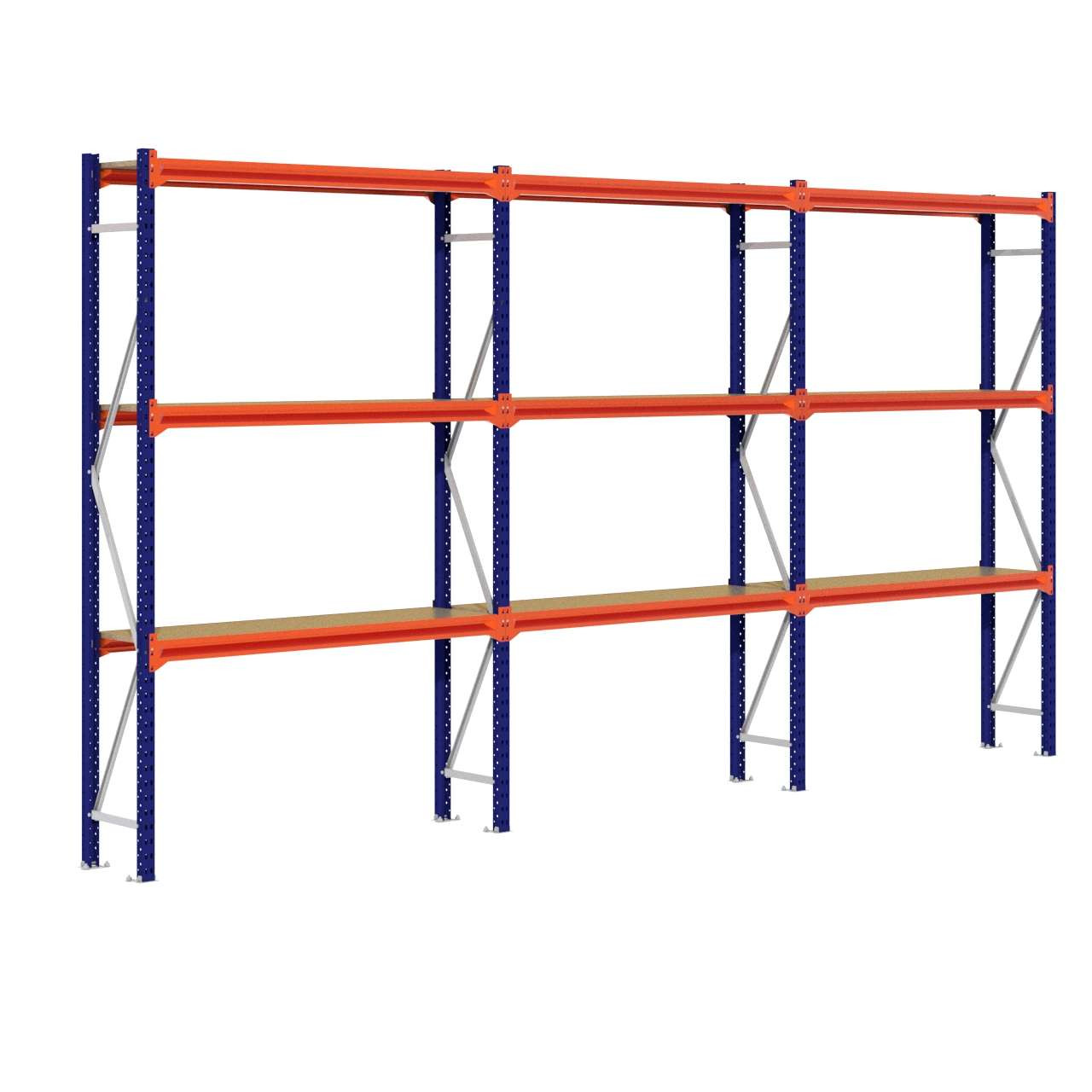 Grootvakstelling 2.500 mm x 4.700 mm x 400 mm (HxLxD) - 3 niveaus (Liggerlengte 1.500 mm)