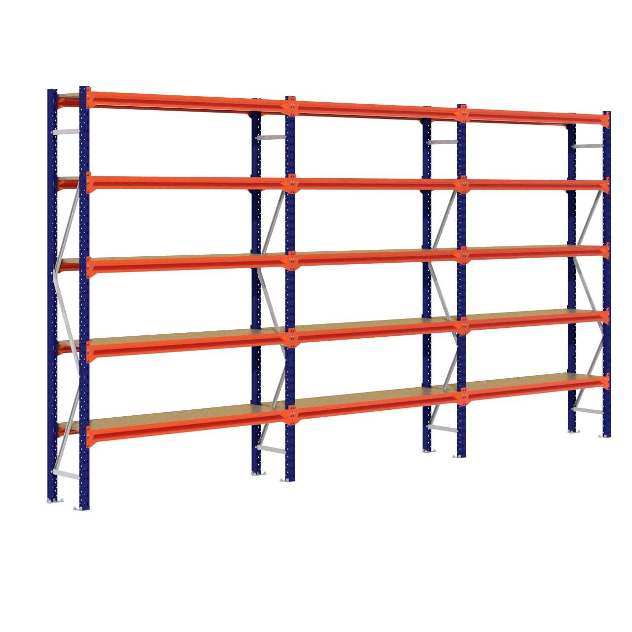 Grootvakstelling 2.500 mm x 4.700 mm x 400 mm (HxLxD) - 5 niveaus (Liggerlengte 1.500 mm)