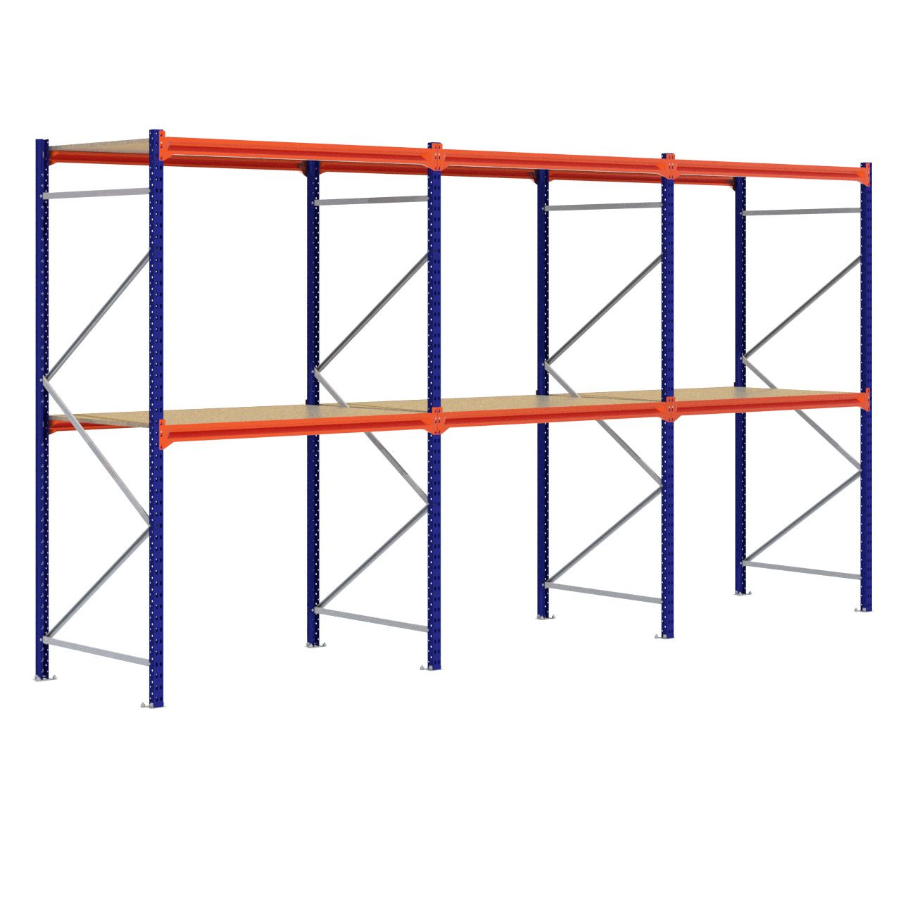 Grootvakstelling 2.500 mm x 4.700 mm x 1.000 mm (HxLxD) - 2 niveaus (Liggerlengte 1.500 mm)