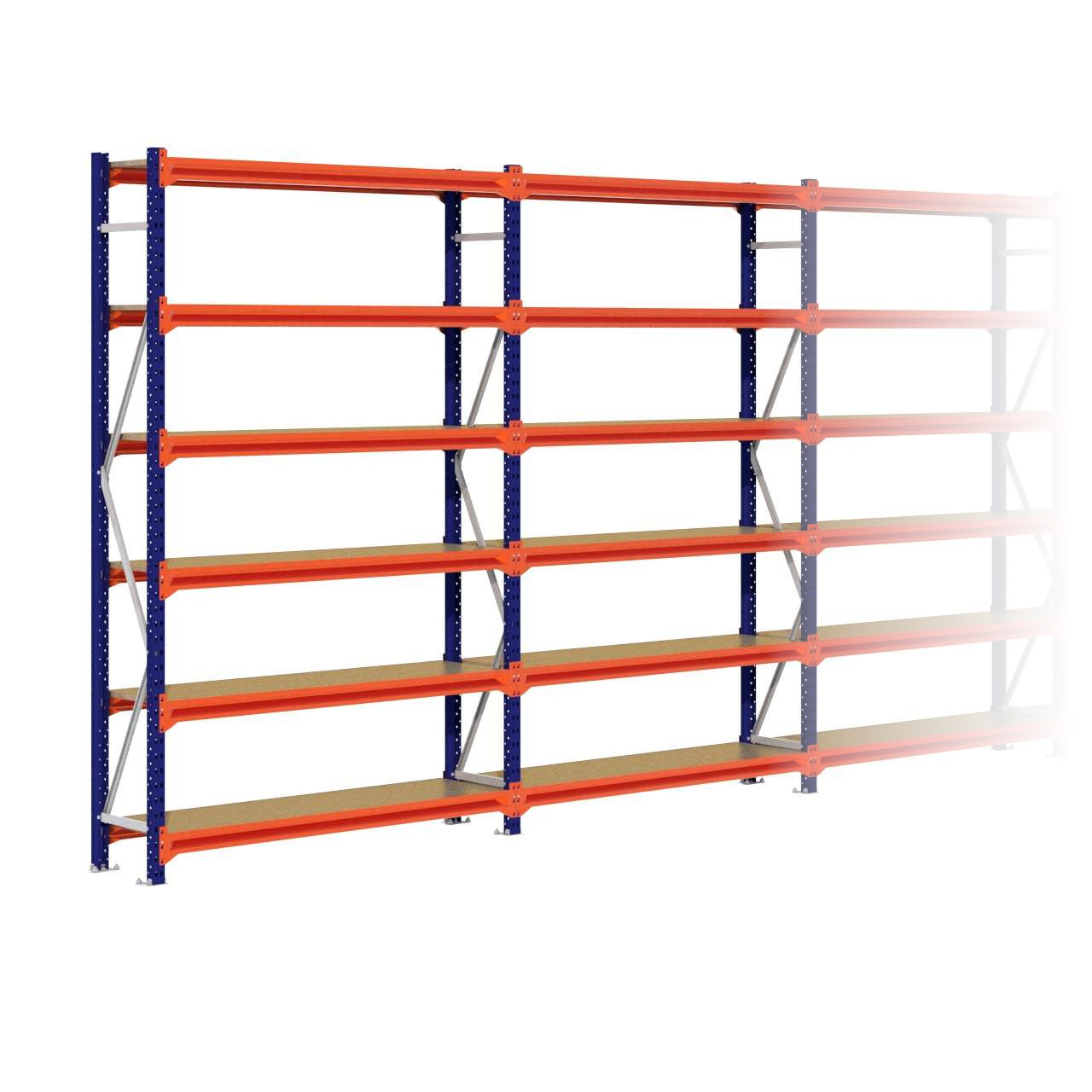 Grootvakstelling 2.500 mm x 6.300 mm x 400 mm (HxLxD) - 6 niveaus