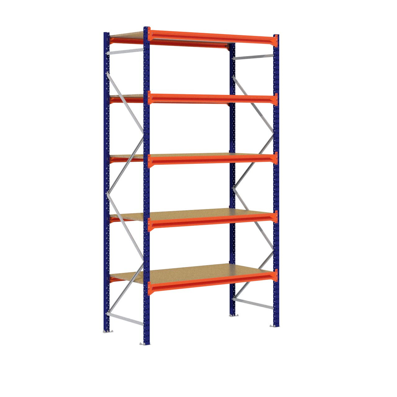 Grootvakstelling 3.000 mm x 1.600 mm x 800 mm (HxLxD) - 5 niveaus