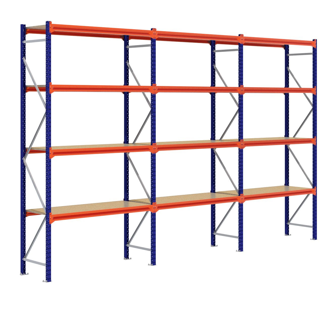 Grootvakstelling 3.000 mm x 4.700 mm x 600 mm (HxLxD) - 4 niveaus (Liggerlengte 1.500 mm)