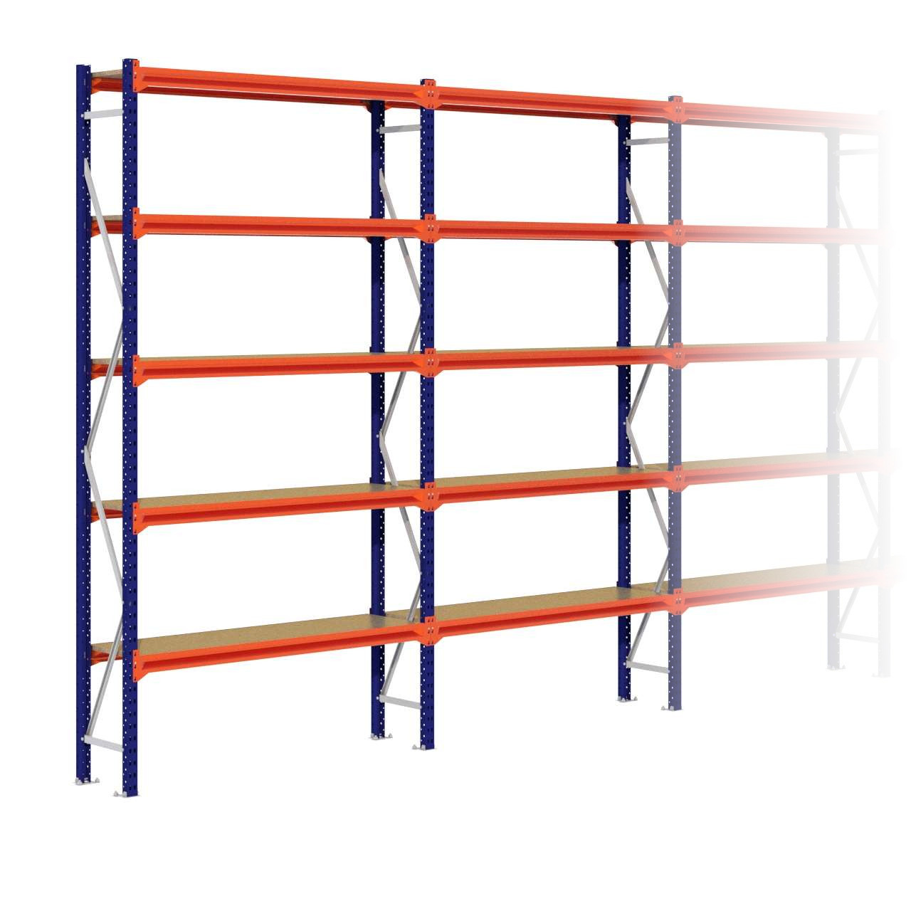 Grootvakstelling 3.000 mm x 6.300 mm x 400 mm (HxLxD) - 5 niveaus