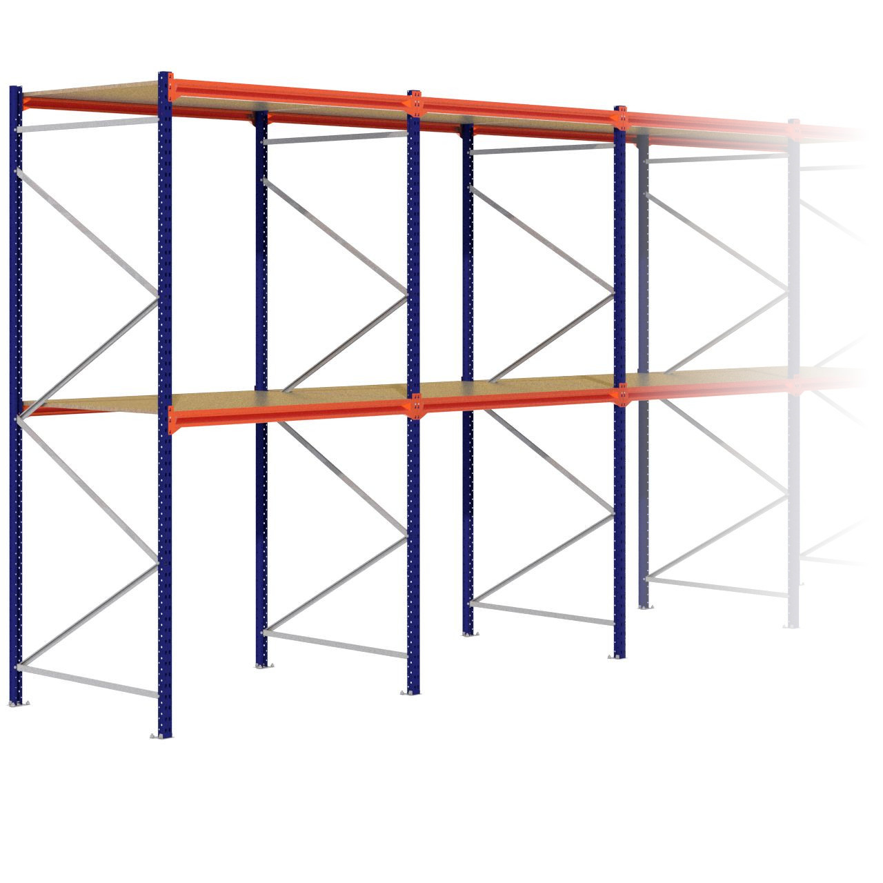 Grootvakstelling 3.000 mm x 7.900 mm x 1.200 mm (HxLxD) - 2 niveaus
