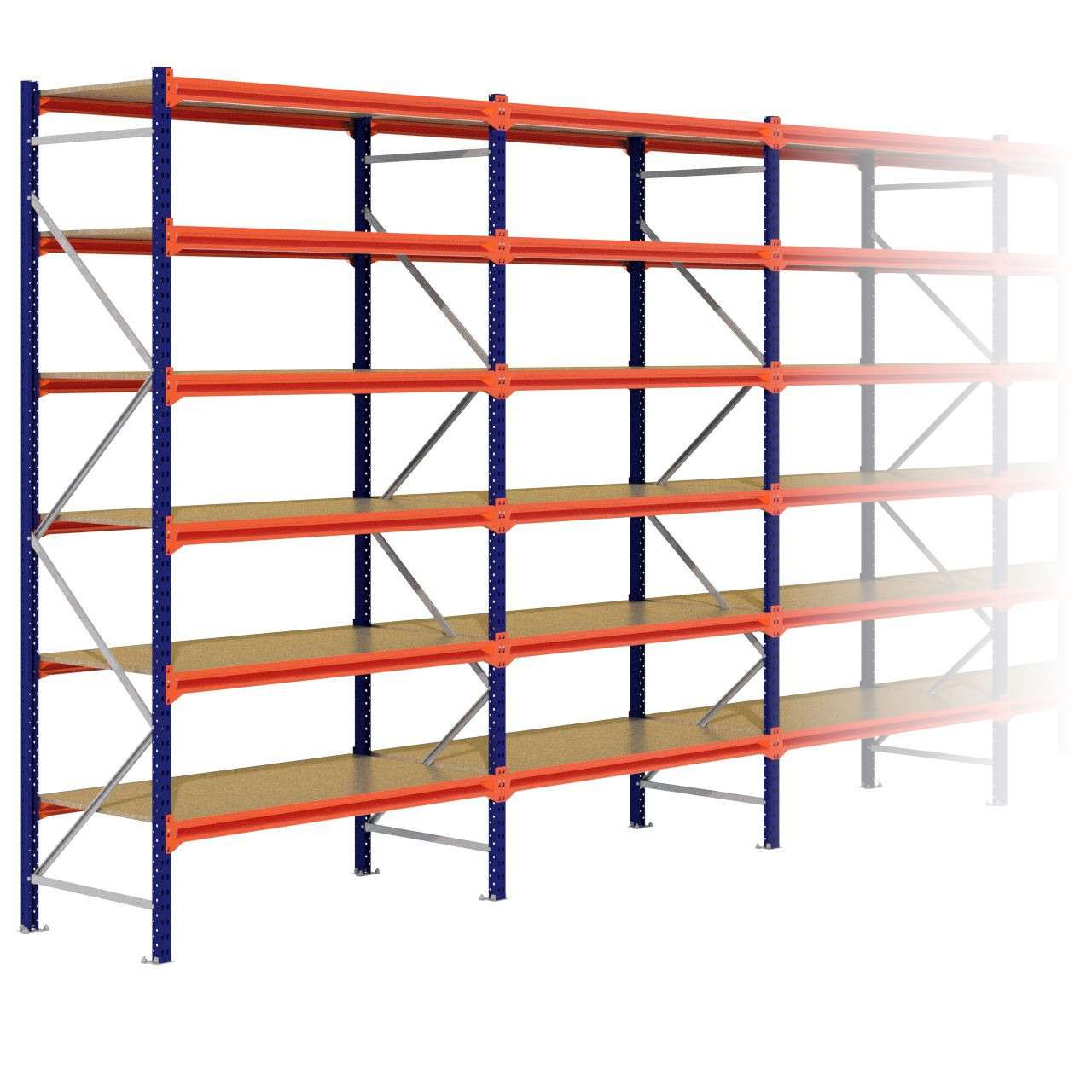 Grootvakstelling 3.000 mm x 9.400 mm x 800 mm (HxLxD) - 6 niveaus