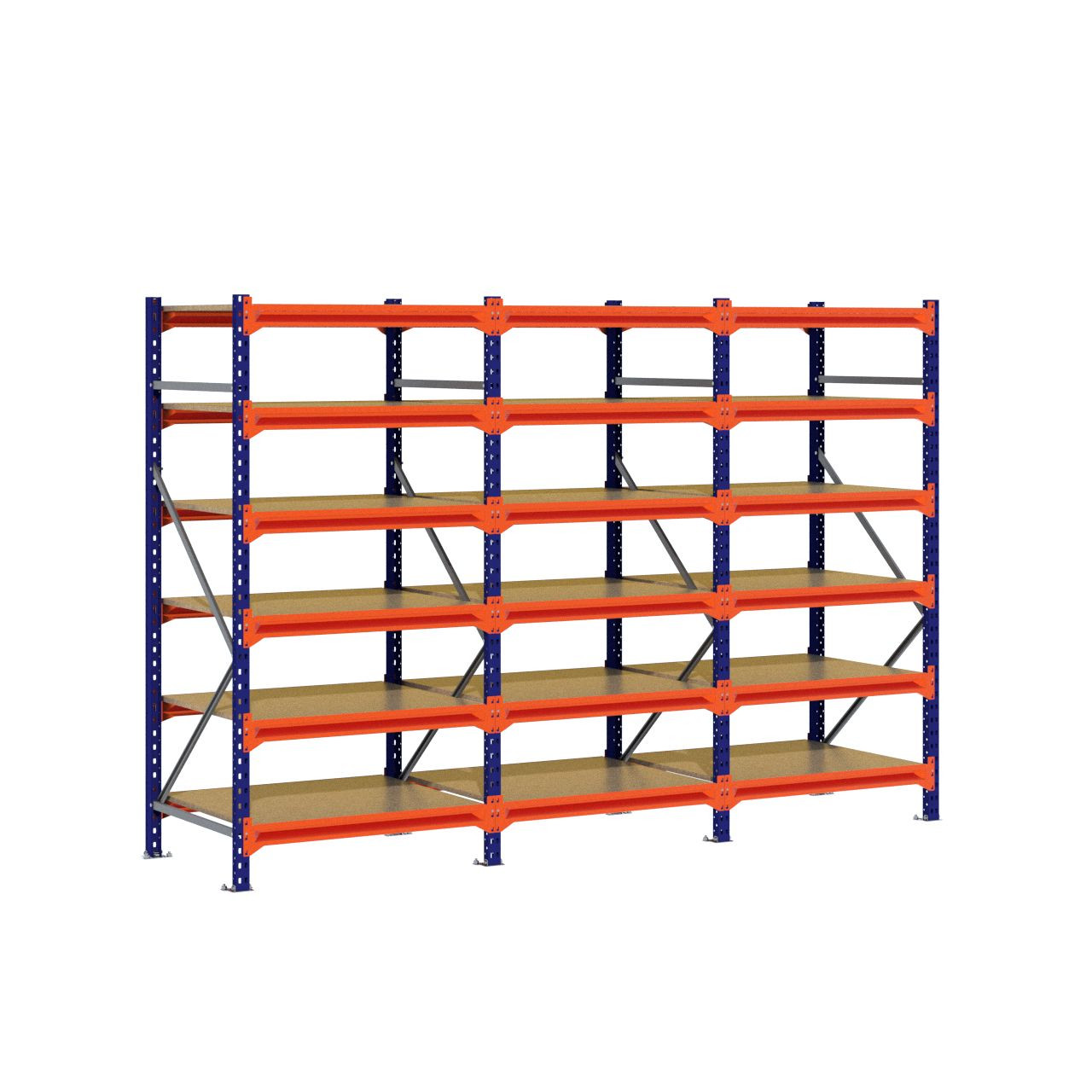 Grootvakstelling 2.000 mm x 3.000 mm x 800 mm (HxLxD) - 6 niveaus