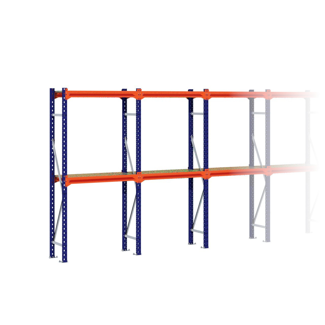 Grootvakstelling 2.000 mm x 5.750 mm x 400 mm (HxLxD) - 2 niveaus