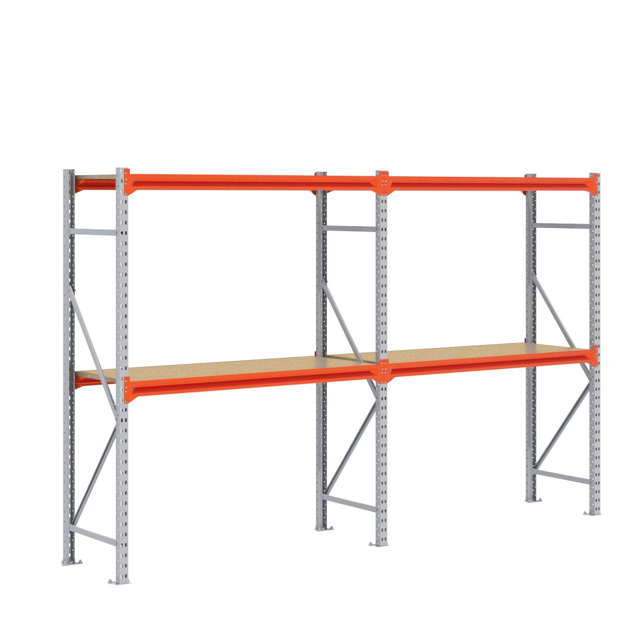 Grootvakstelling 2.000 mm x 3.200 mm x 600 mm (HxLxD) - 2 niveaus GALVA
