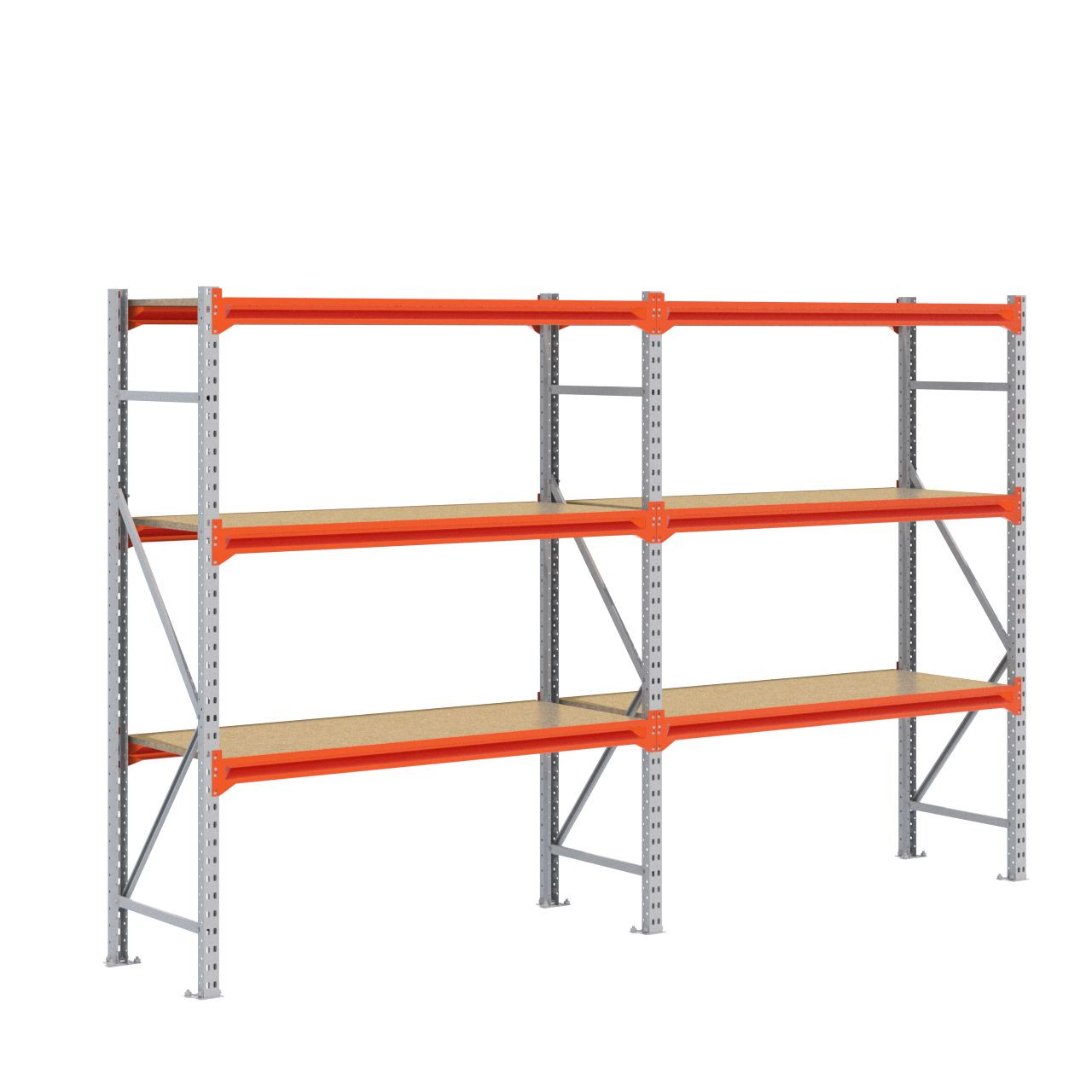 Grootvakstelling 2.000 mm x 3.200 mm x 600 mm (HxLxD) - 3 niveaus GALVA