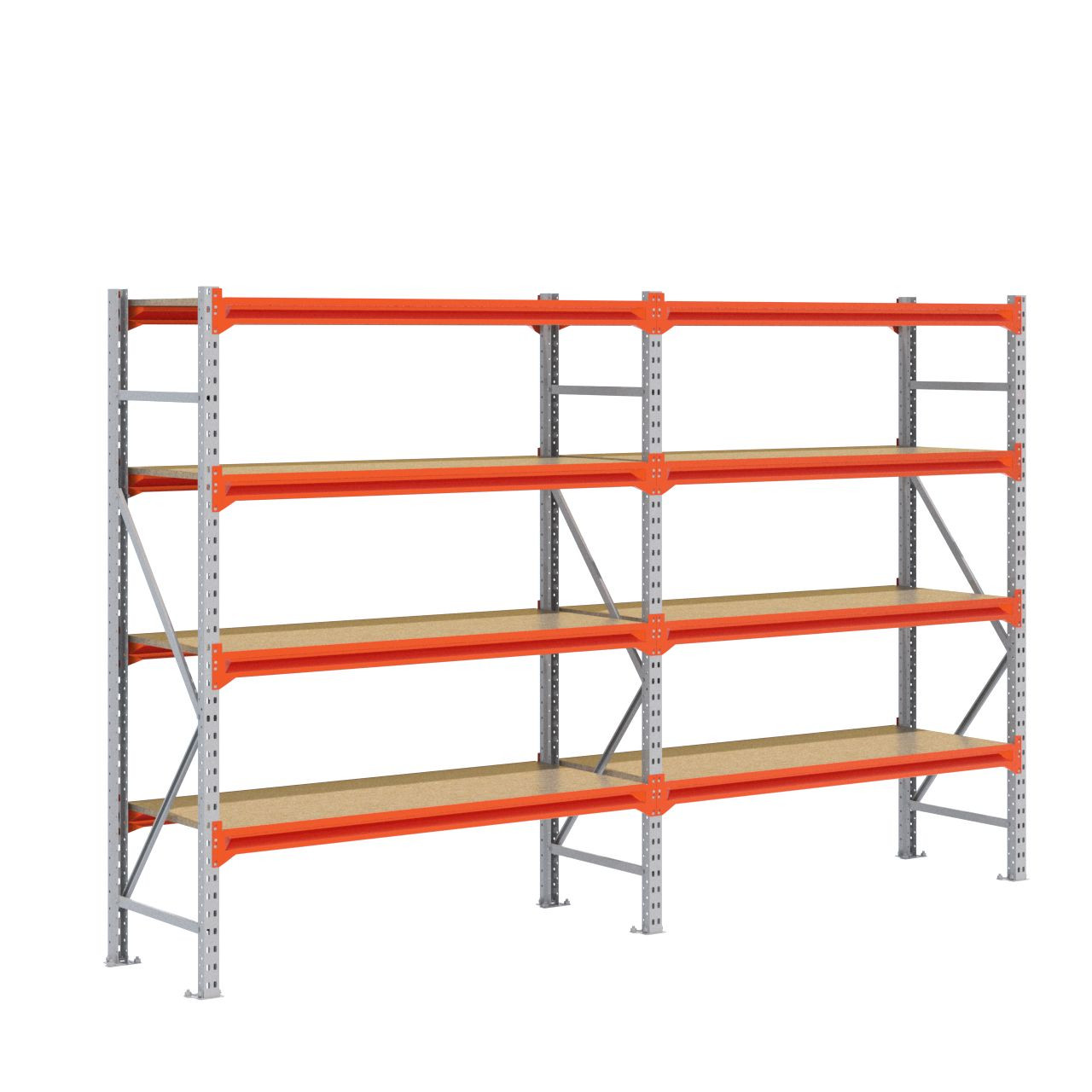 Grootvakstelling 2.000 mm x 3.200 mm x 600 mm (HxLxD) - 4 niveaus GALVA