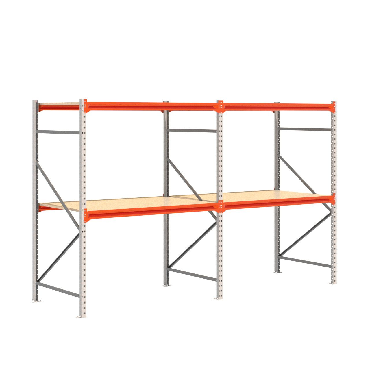 Grootvakstelling 2.000 mm x 3.200 mm x 1.000 mm (HxLxD) - 2 niveaus GALVA
