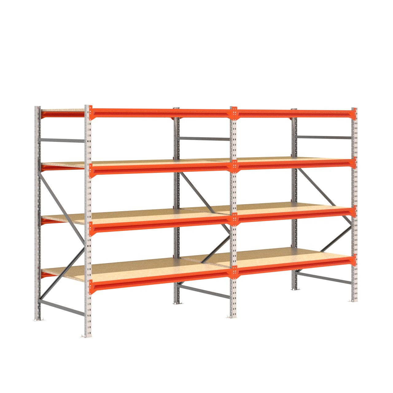 Grootvakstelling 2.000 mm x 3.200 mm x 1.000 mm (HxLxD) - 4 niveaus GALVA