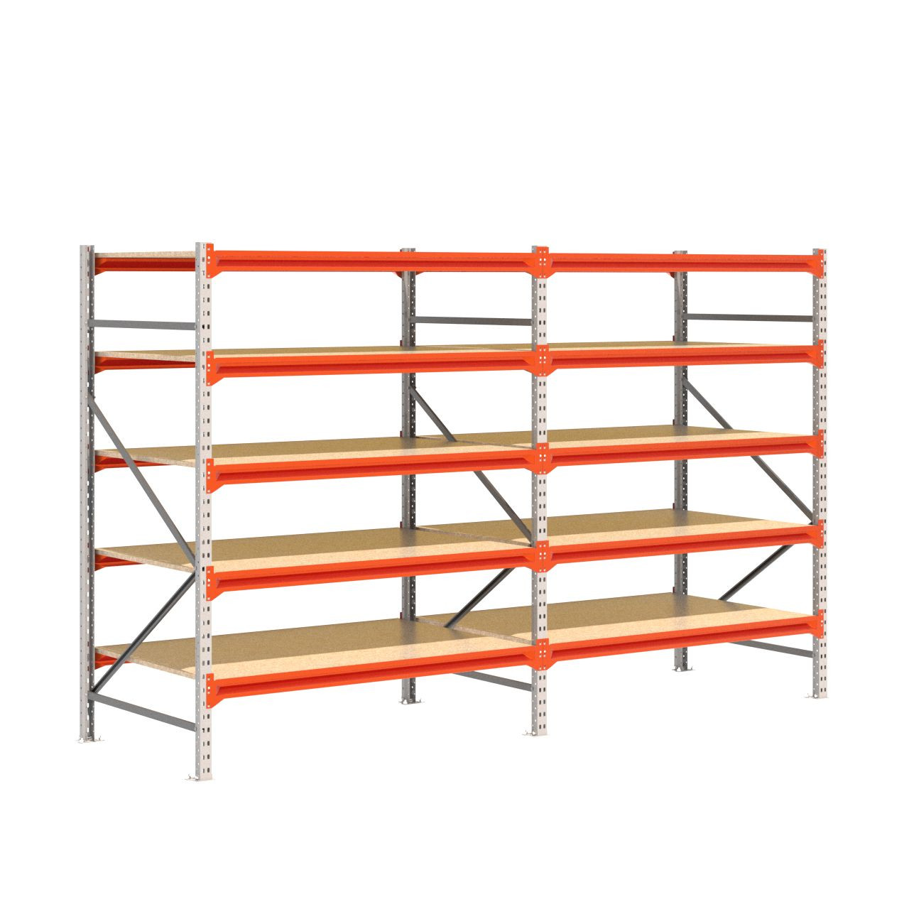 Grootvakstelling 2.000 mm x 3.200 mm x 1.000 mm (HxLxD) - 5 niveaus GALVA