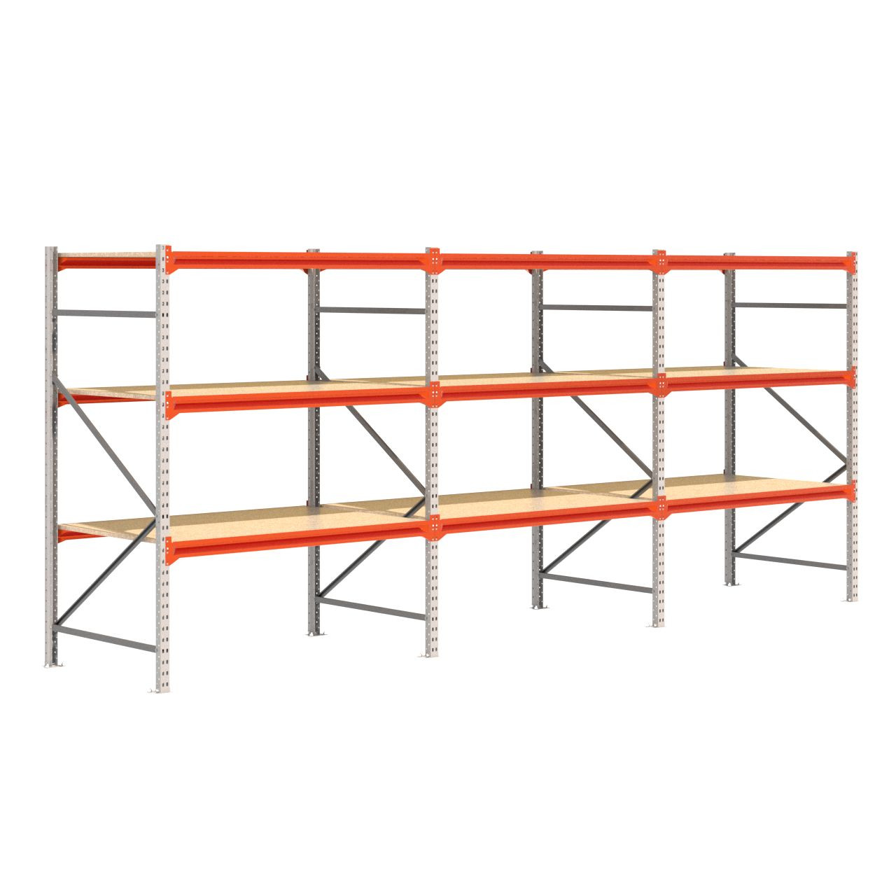 Grootvakstelling 2.000 mm x 4.700 mm x 1.000 mm (HxLxD) - 3 niveaus (Liggerlengte 1.500 mm) GALVA
