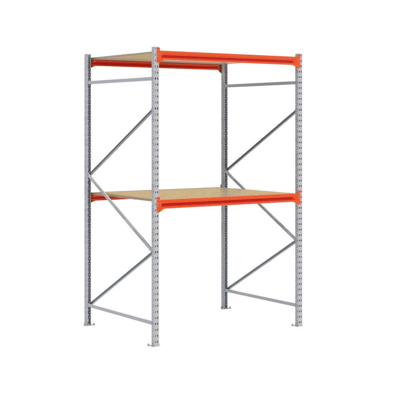 Grootvakstelling 2.500 mm x 1.600 mm x 1.200 mm (HxLxD) - 2 niveaus GALVA