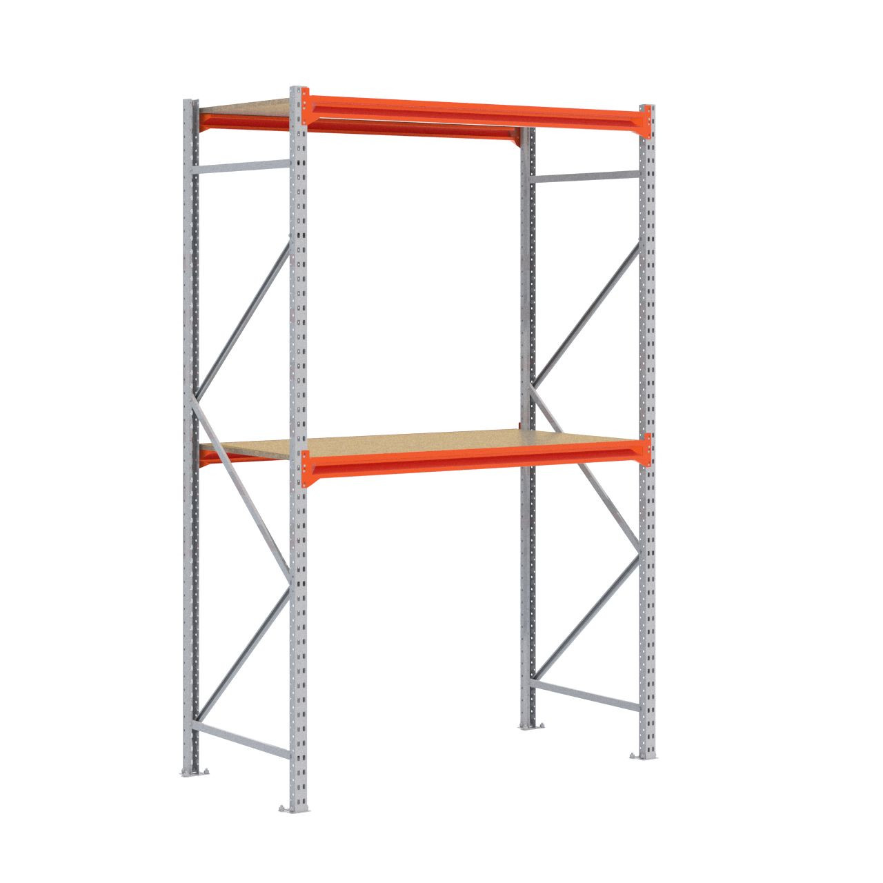 Grootvakstelling 2.500 mm x 1.600 mm x 800 mm (HxLxD) - 2 niveaus GALVA