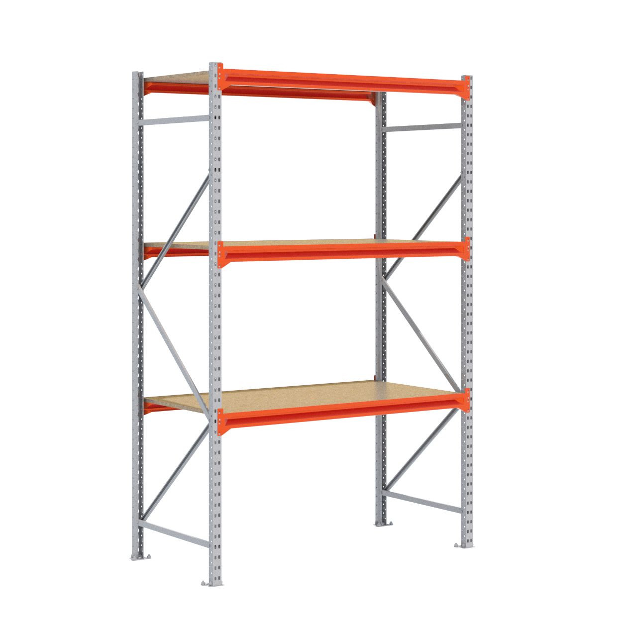 Grootvakstelling 2.500 mm x 1.600 mm x 800 mm (HxLxD) - 3 niveaus GALVA