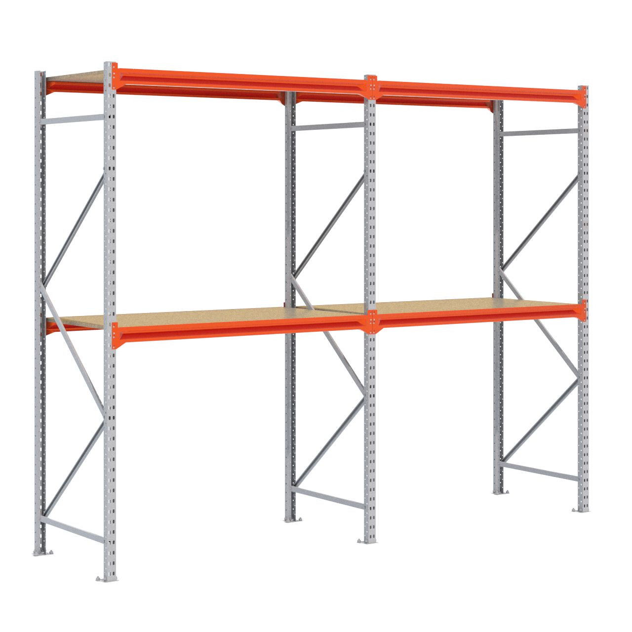 Grootvakstelling 2.500 mm x 3.200 mm x 800 mm (HxLxD) - 2 niveaus GALVA