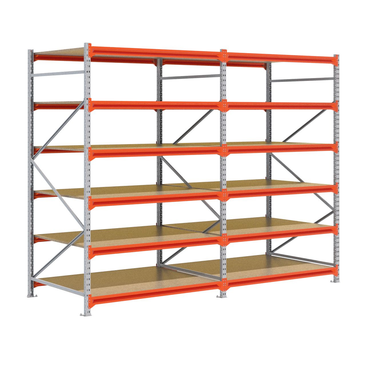 Grootvakstelling 2.500 mm x 3.200 mm x 1.200 mm (HxLxD) - 6 niveaus GALVA