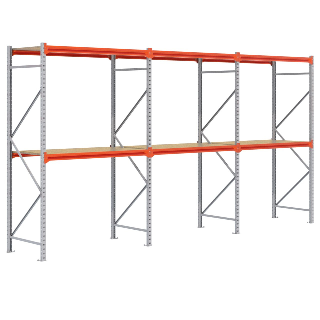 Grootvakstelling 2.500 mm x 4.700 mm x 800 mm (HxLxD) - 2 niveaus (Liggerlengte 1.500 mm) GALVA