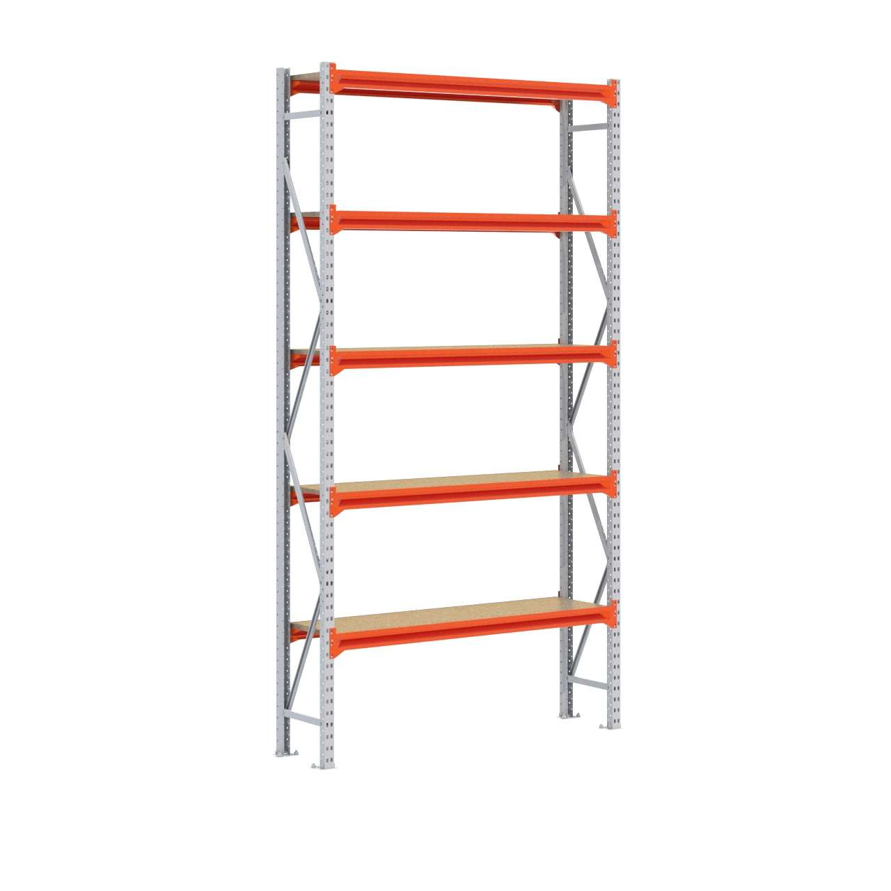 Grootvakstelling 3.000 mm x 1.600 mm x 400 mm (HxLxD) - 5 niveaus GALVA
