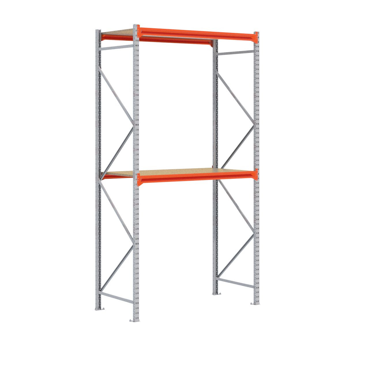 Grootvakstelling 3.000 mm x 1.600 mm x 800 mm (HxLxD) - 2 niveaus GALVA
