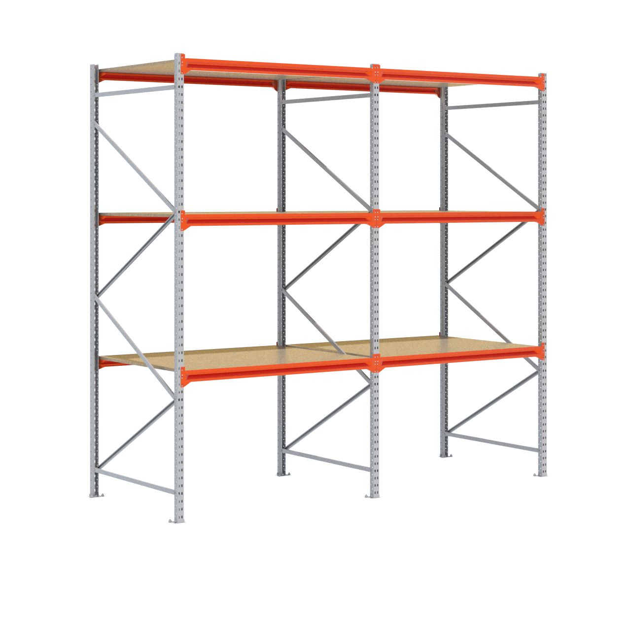 Grootvakstelling 3.000 mm x 3.200 mm x 1.200 mm (HxLxD) - 3 niveaus GALVA