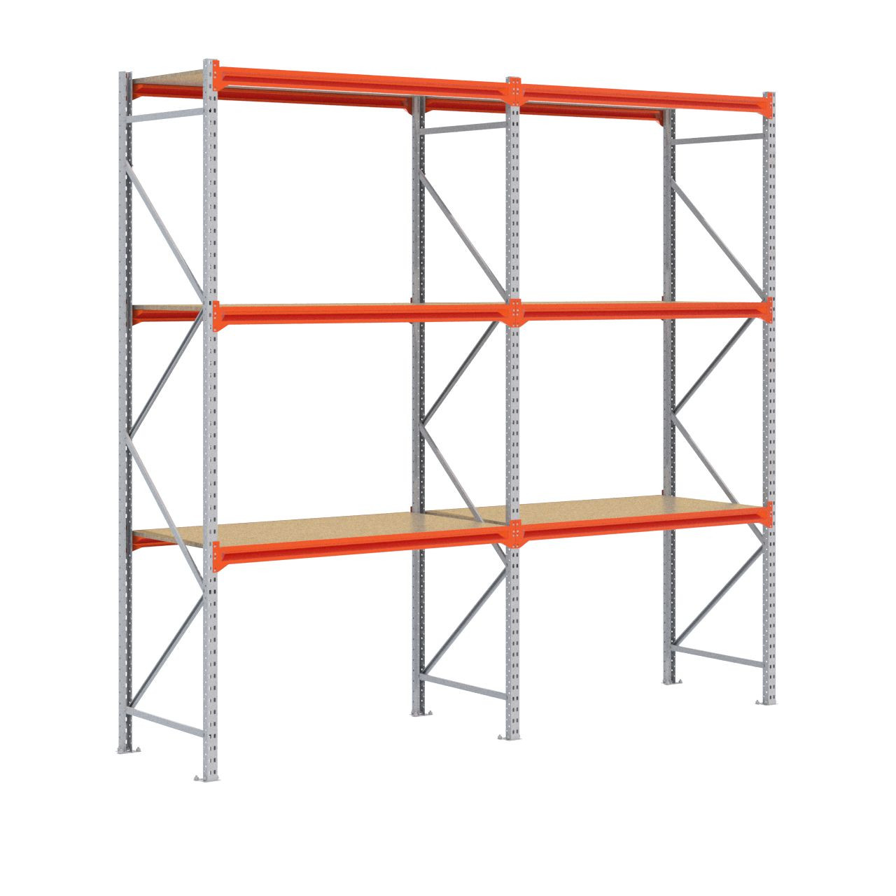 Grootvakstelling 3.000 mm x 3.200 mm x 800 mm (HxLxD) - 3 niveaus GALVA