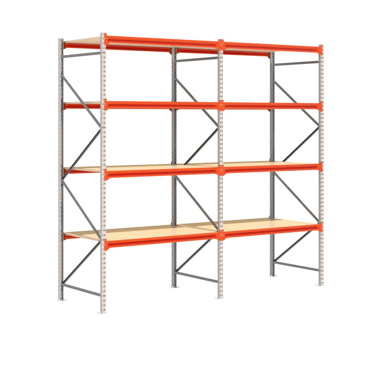 Grootvakstelling 3.000 mm x 3.200 mm x 1.000 mm (HxLxD) - 4 niveaus GALVA