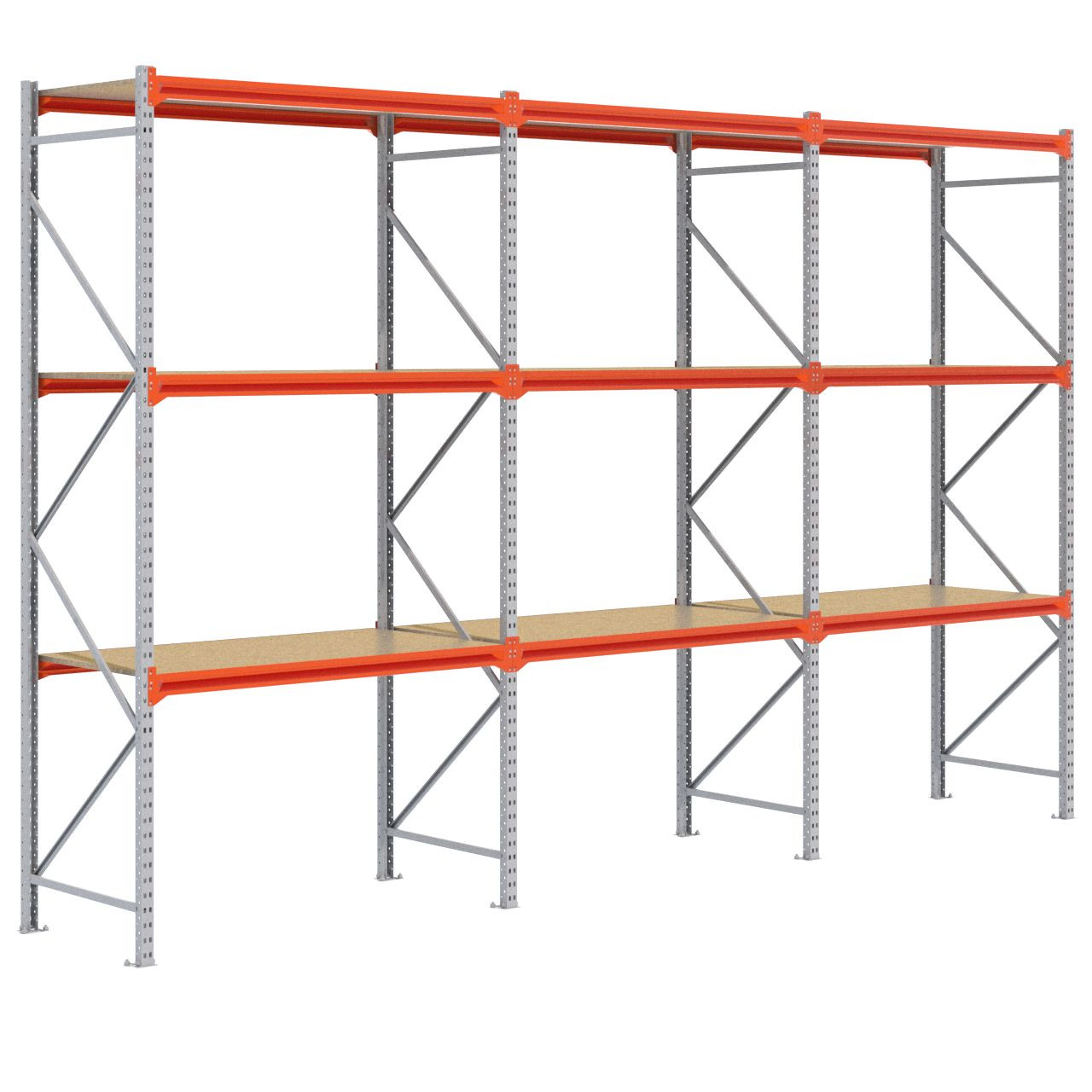 Grootvakstelling 3.000 mm x 4.700 mm x 800 mm (HxLxD) - 3 niveaus (Liggerlengte 1.500 mm) GALVA