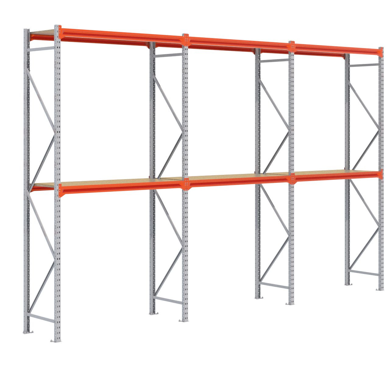 Grootvakstelling 3.000 mm x 4.700 mm x 600 mm (HxLxD) - 2 niveaus (Liggerlengte 1.500 mm) GALVA