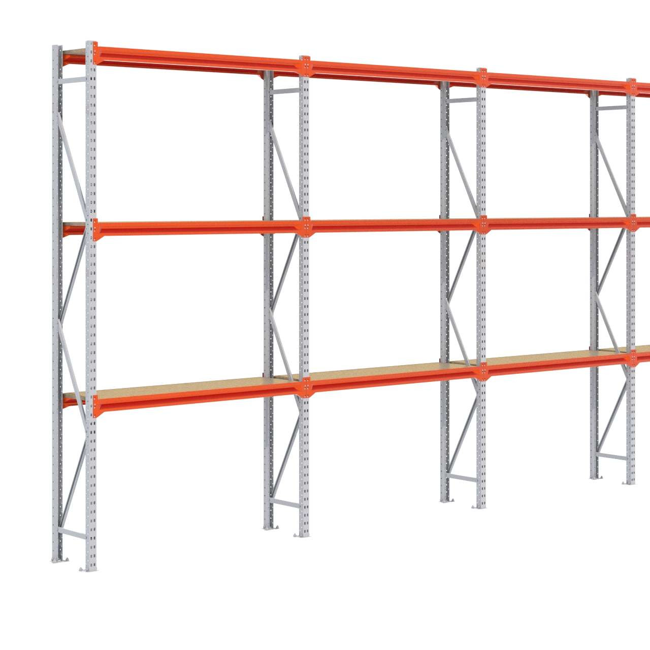 Grootvakstelling 3.000 mm x 6.300 mm x 400 mm (HxLxD) - 3 niveaus GALVA