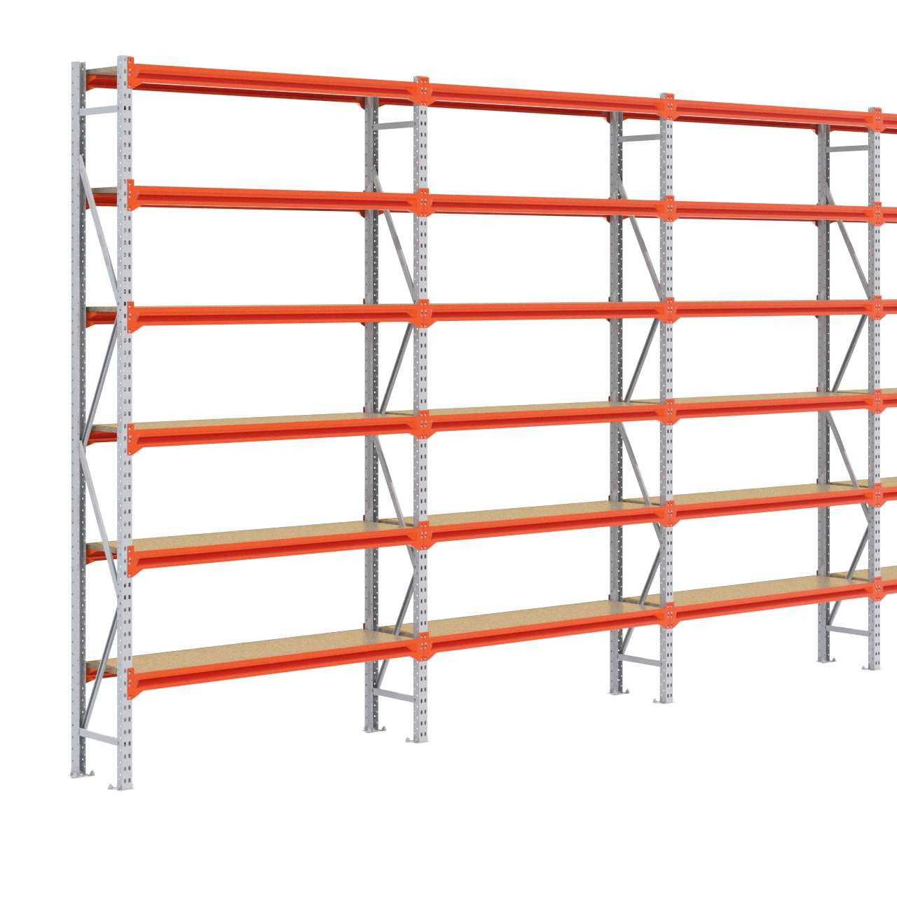 Grootvakstelling 3.000 mm x 6.300 mm x 400 mm (HxLxD) - 6 niveaus GALVA