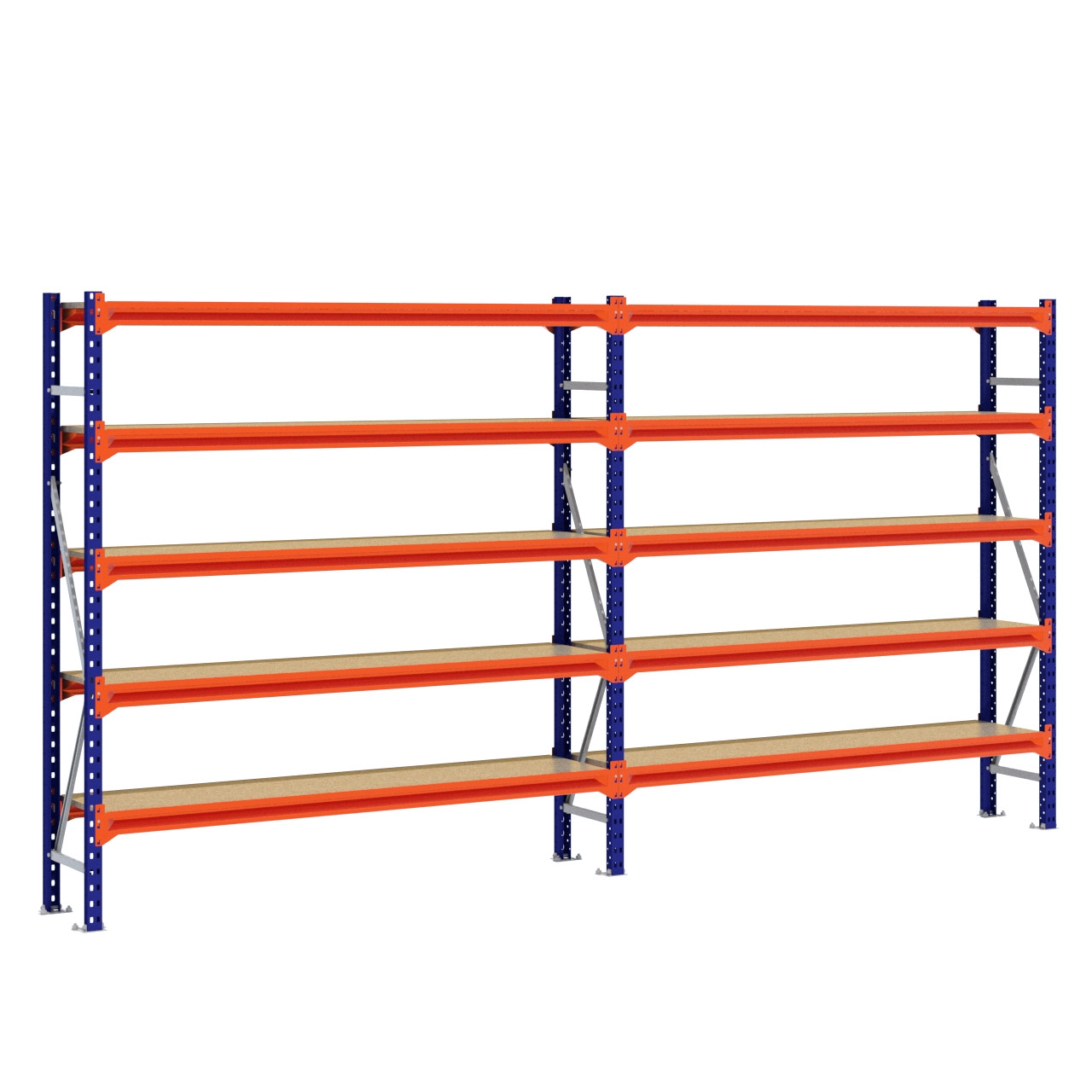 Grootvakstelling 2.000 mm x 3.900 mm x 400 mm (HxLxD) - 5 niveaus (Liggers: 1.850 mm)