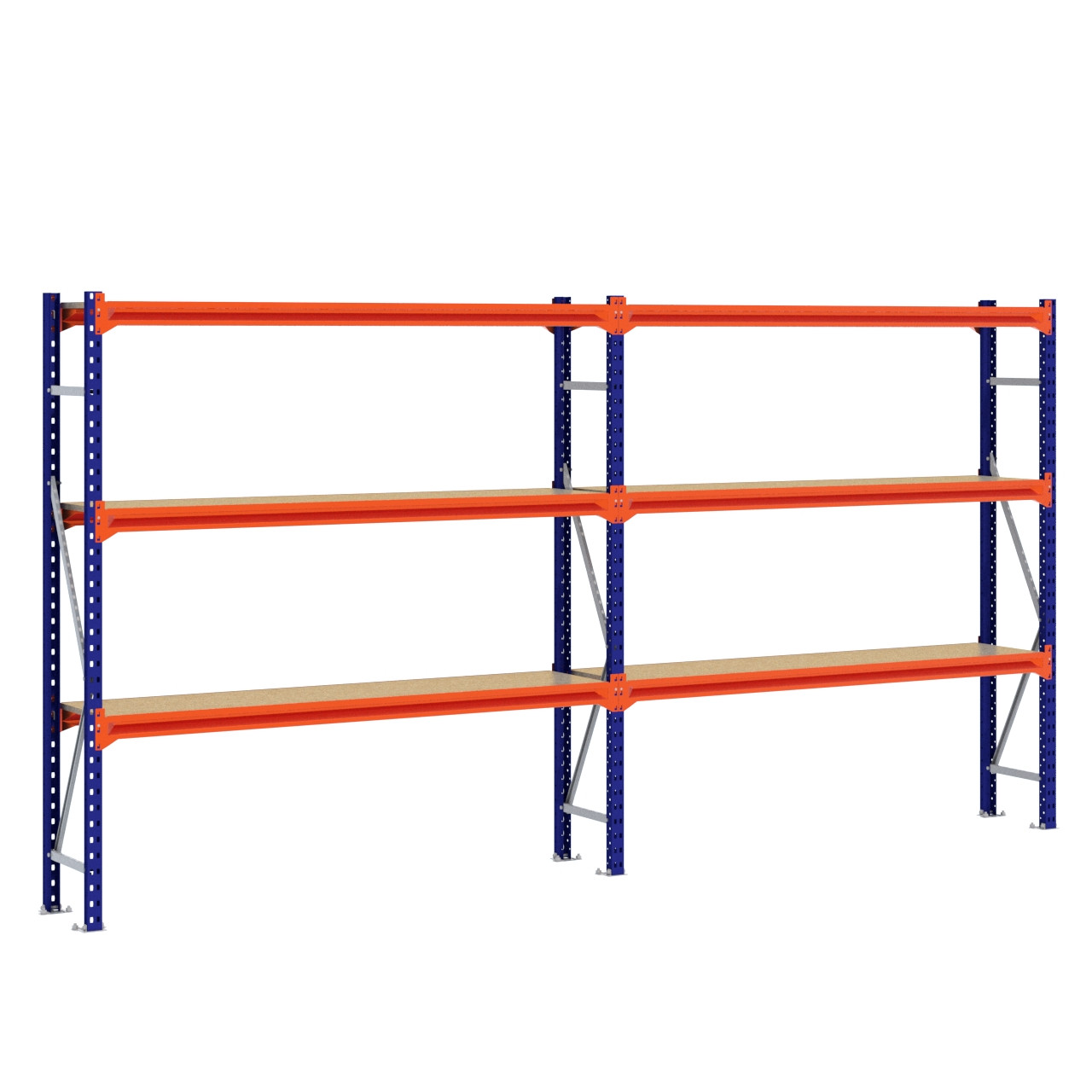 Grootvakstelling 2.000 mm x 3.900 mm x 400 mm (HxLxD) - 3 niveaus (Liggers: 1.850 mm)
