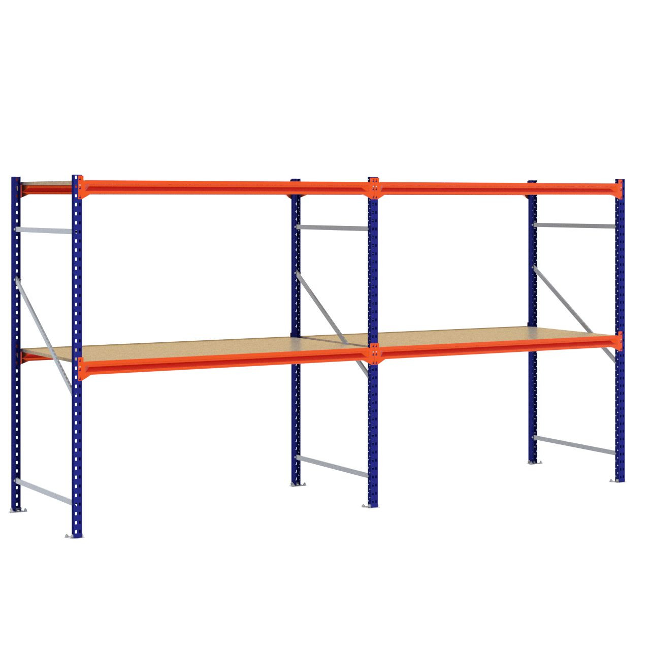 Grootvakstelling 2.000 mm x 3.900 mm x 1.000 mm (HxLxD) - 2 niveaus (Liggers: 1.850 mm)
