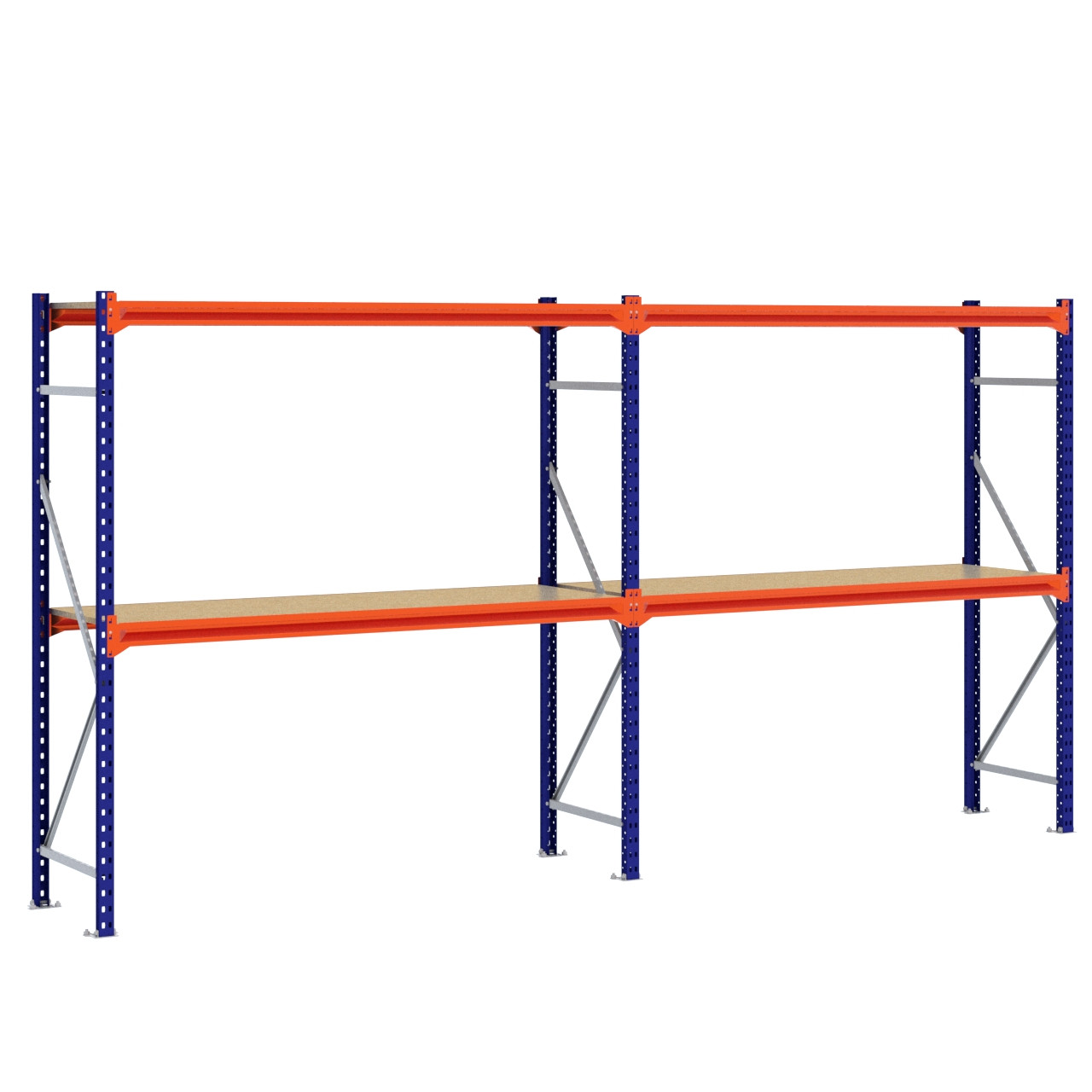 Grootvakstelling 2.000 mm x 3.900 mm x 600 mm (HxLxD) - 2 niveaus (Liggers: 1.850 mm)