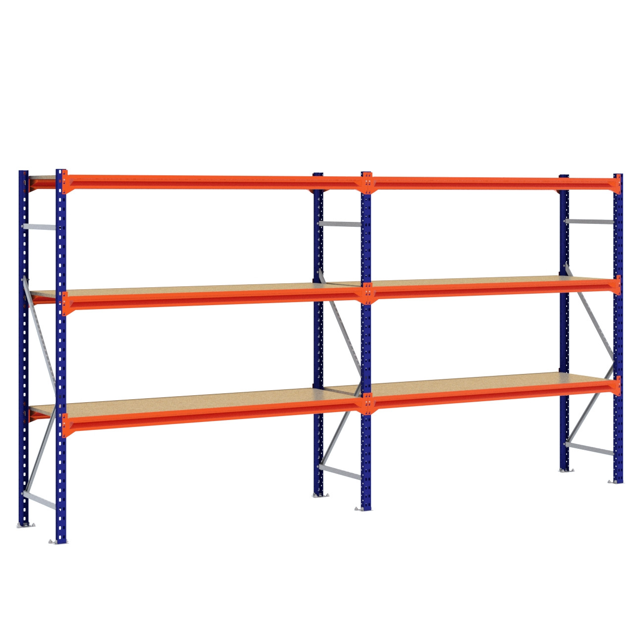 Grootvakstelling 2.000 mm x 3.900 mm x 600 mm (HxLxD) - 3 niveaus (Liggers: 1.850 mm)