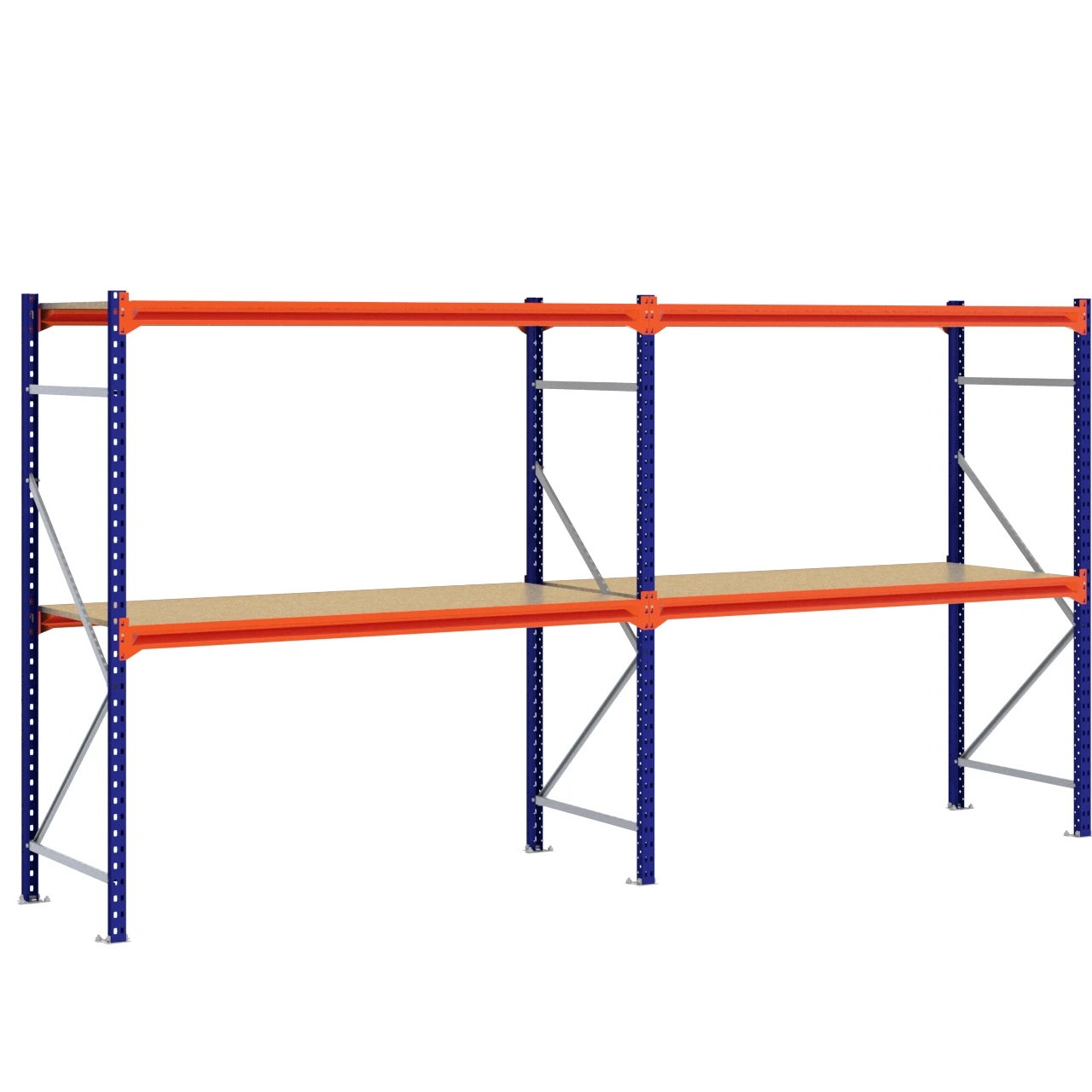Grootvakstelling 2.000 mm x 3.900 mm x 800 mm (HxLxD) - 2 niveaus (Liggers: 1.850 mm)