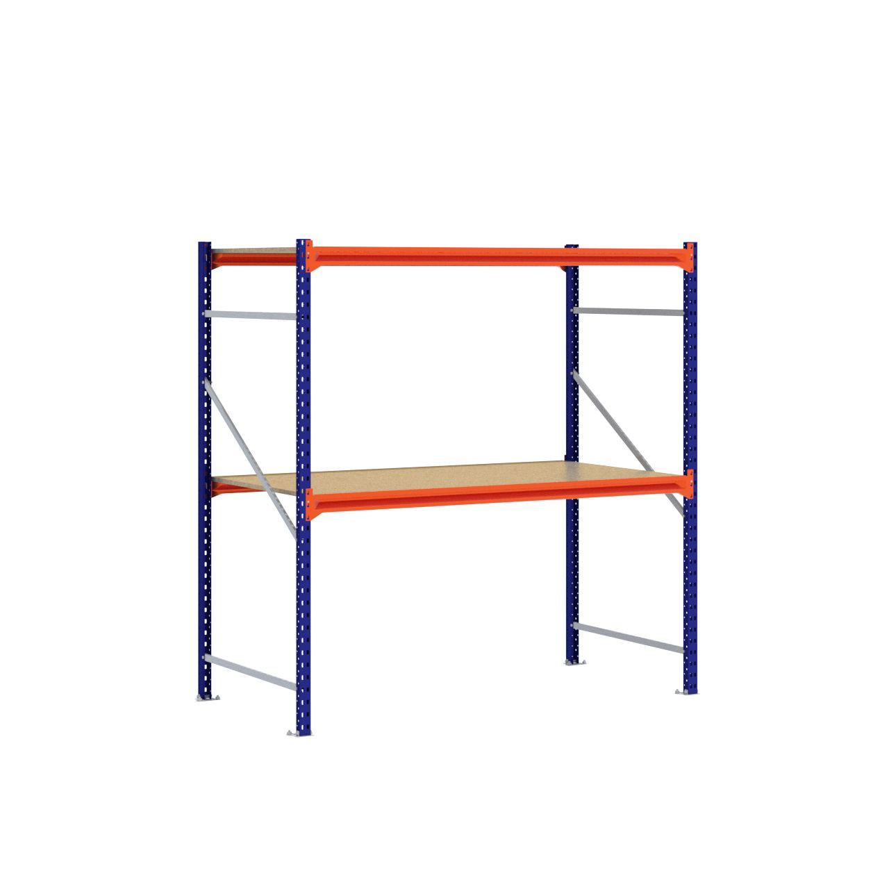 Grootvakstelling 2.000 mm x 2.000 mm x 1.000 mm (HxLxD) - 2 niveaus (Liggers: 1.850 mm)
