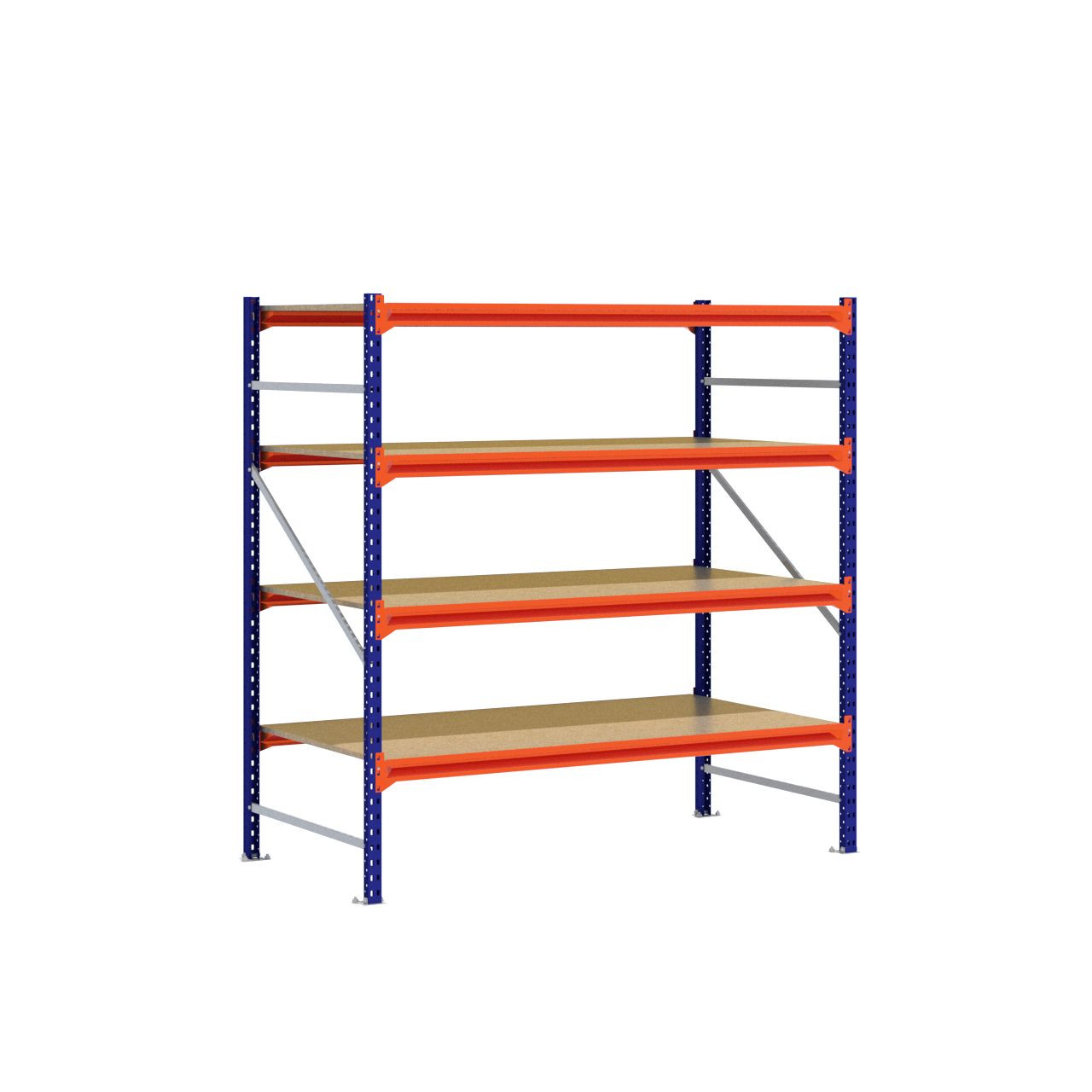 Grootvakstelling 2.000 mm x 2.000 mm x 1.000 mm (HxLxD) - 4 niveaus (Liggers: 1.850 mm)