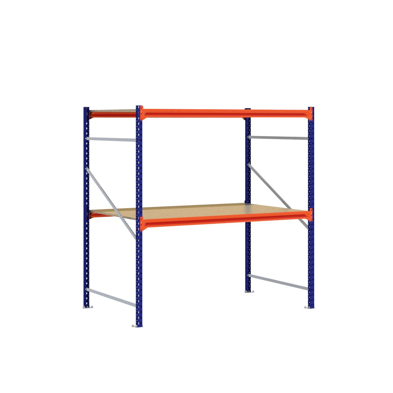 Grootvakstelling 2.000 mm x 2.000 mm x 1.200 mm (HxLxD) - 2 niveaus (Liggers: 1.850 mm)
